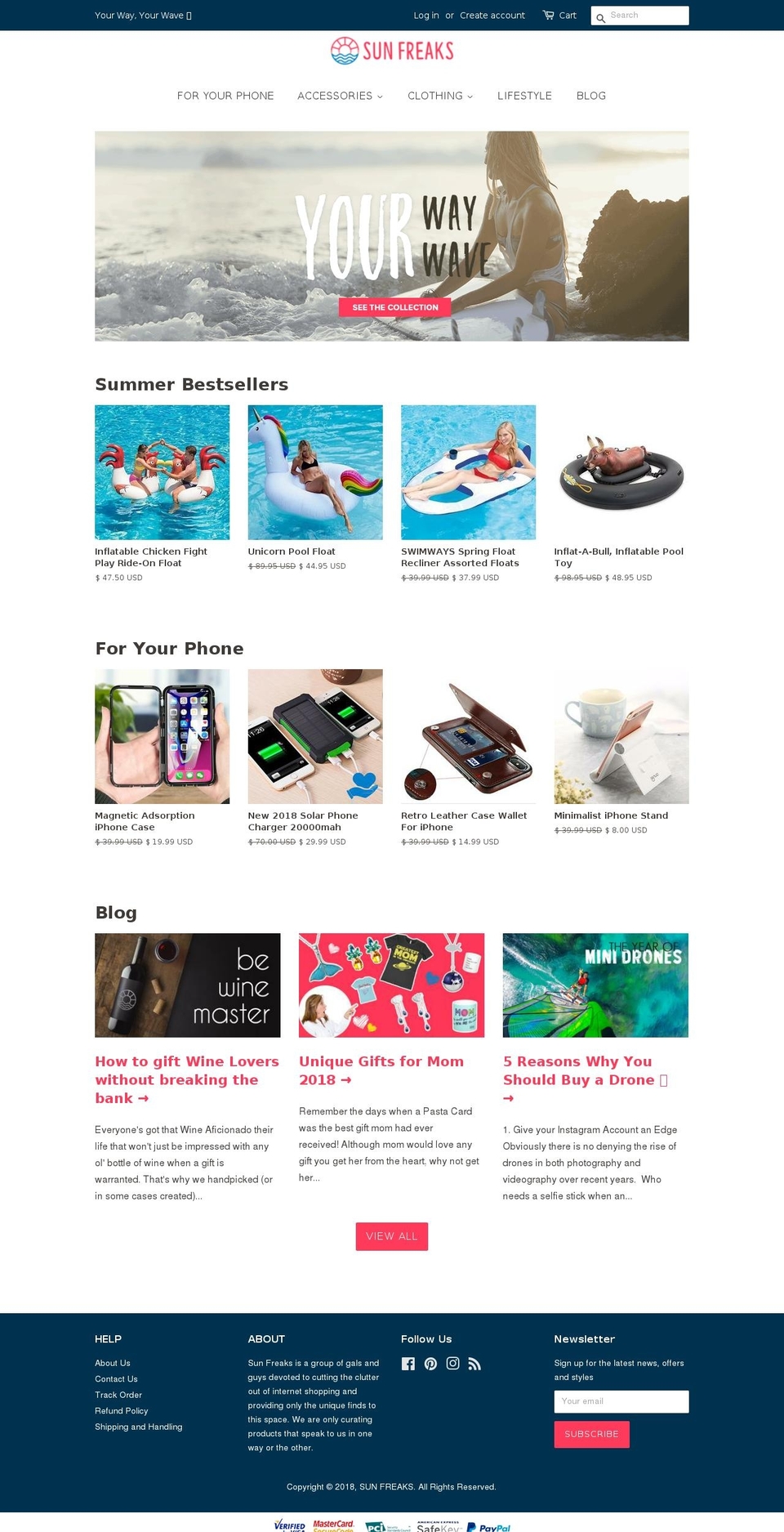 sunfreaks.com shopify website screenshot