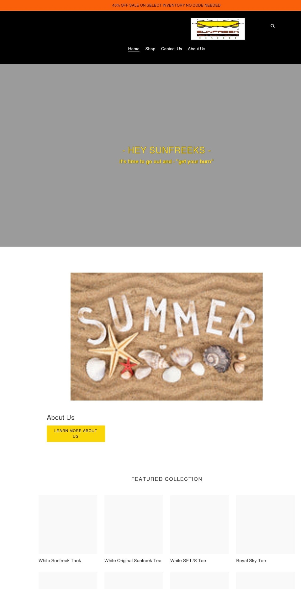 sunfreek.com shopify website screenshot
