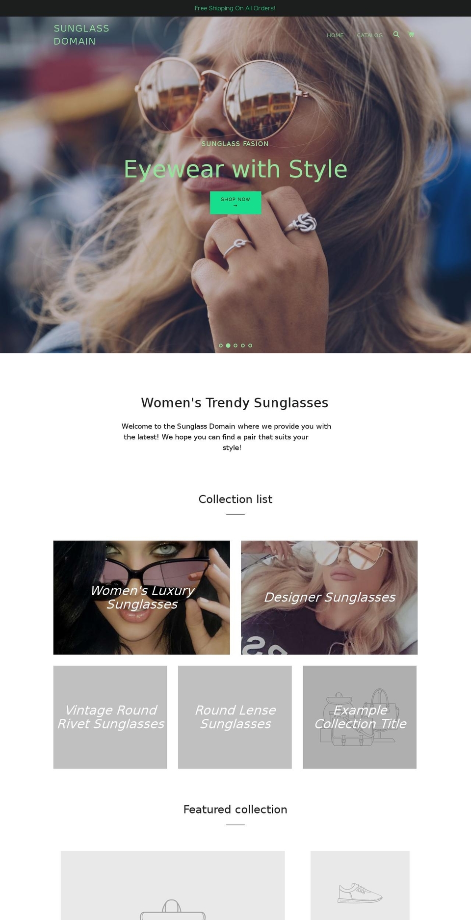 sunglassdomain.com — Shopify storefront screenshot