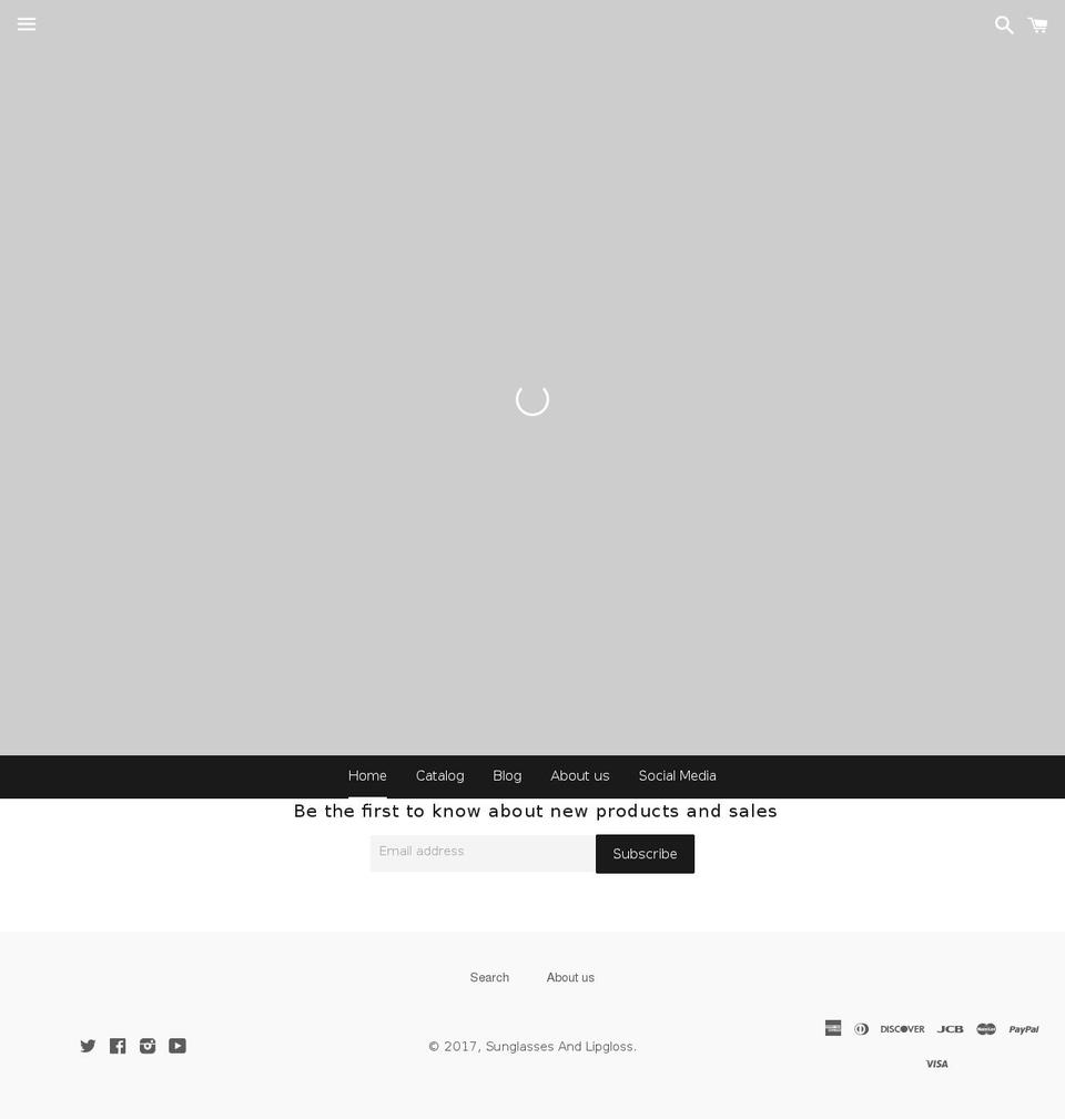 sunglassesandlipgloss.com shopify website screenshot