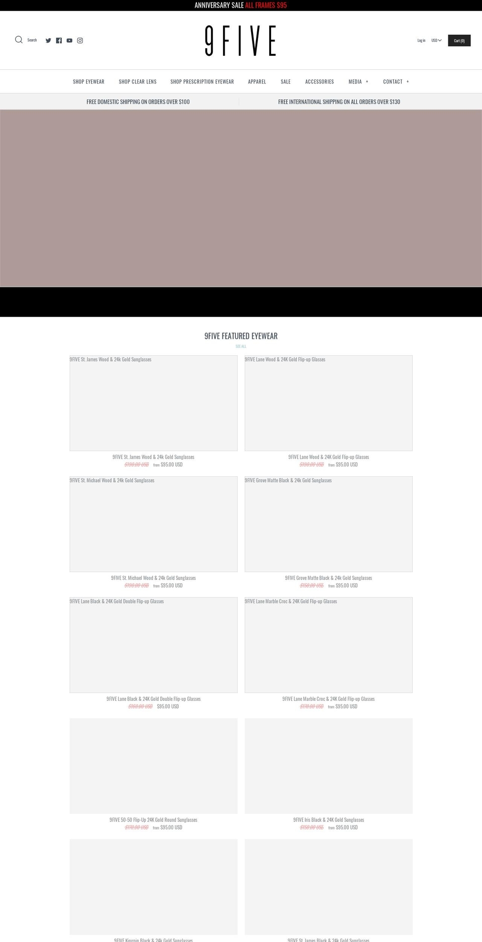 sunglasseshollywood.com shopify website screenshot