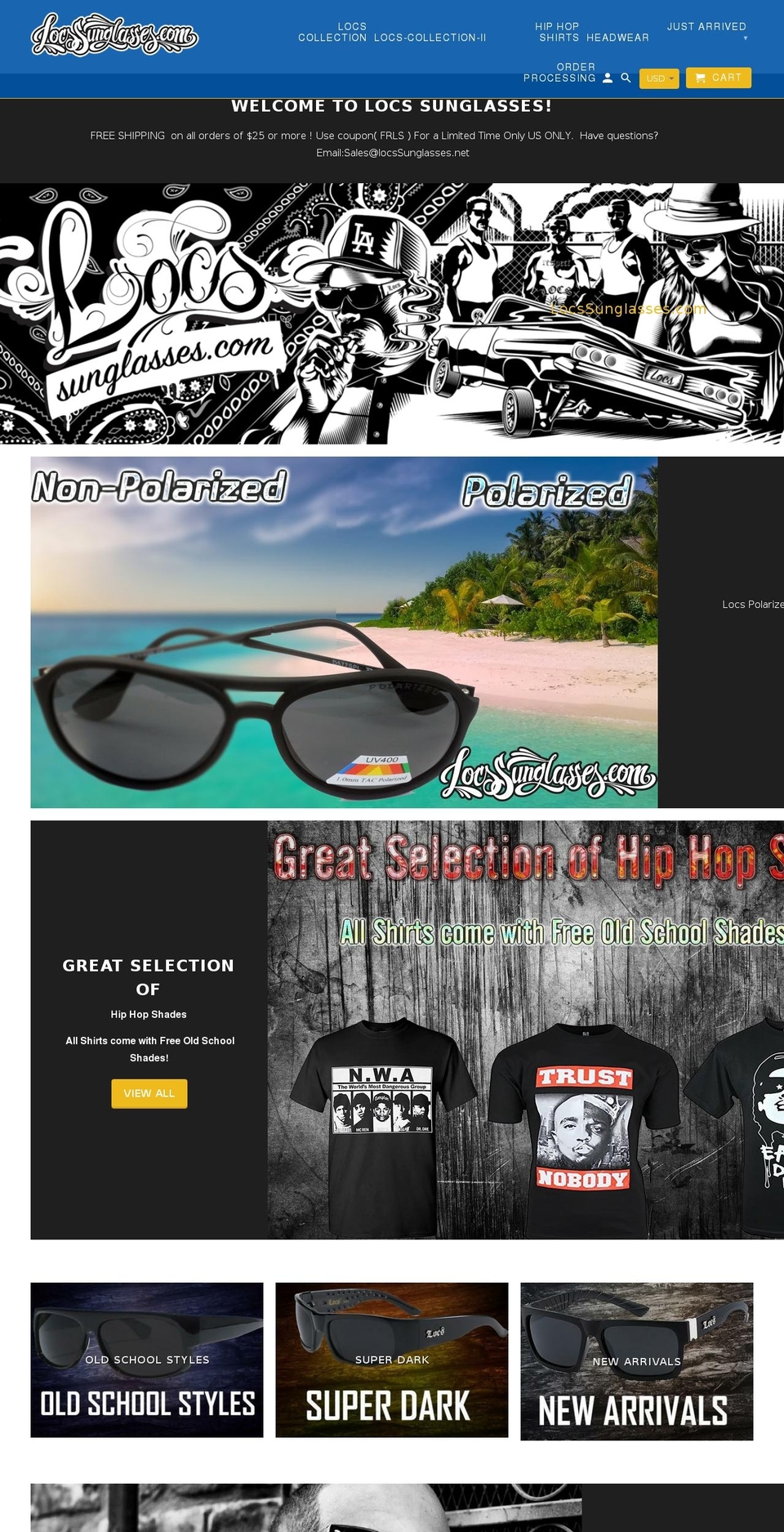 sunglasseslocs.com — Shopify storefront screenshot