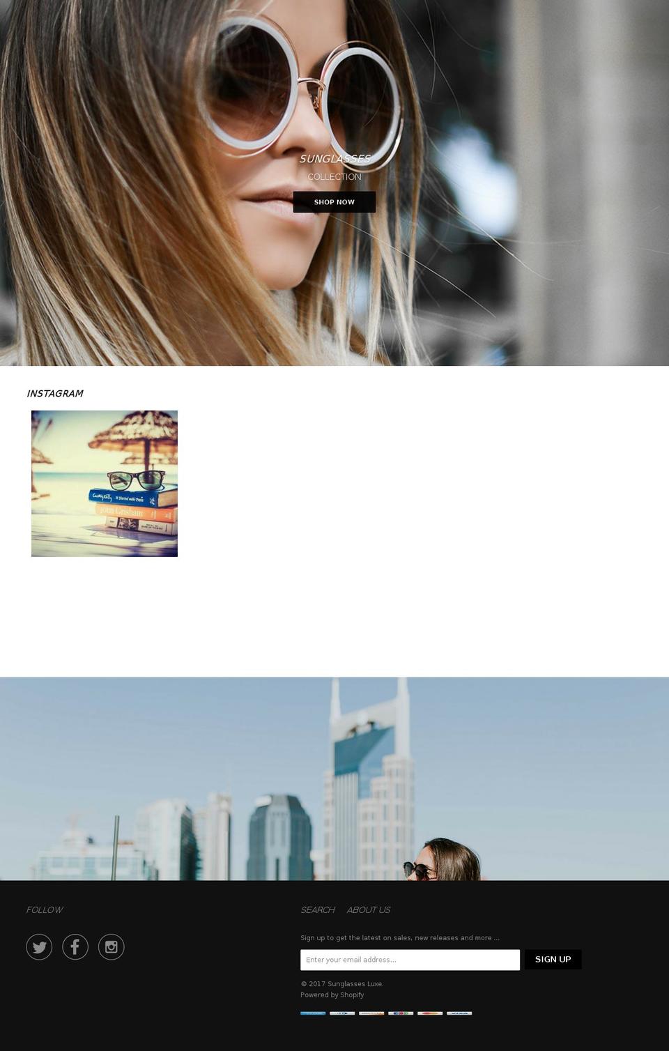 sunglassesluxe.com shopify website screenshot