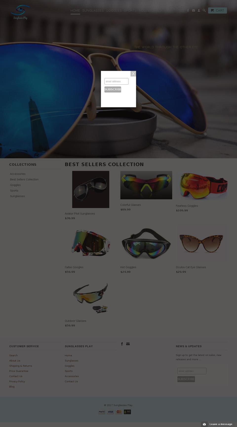 sunglassesplay.com shopify website screenshot