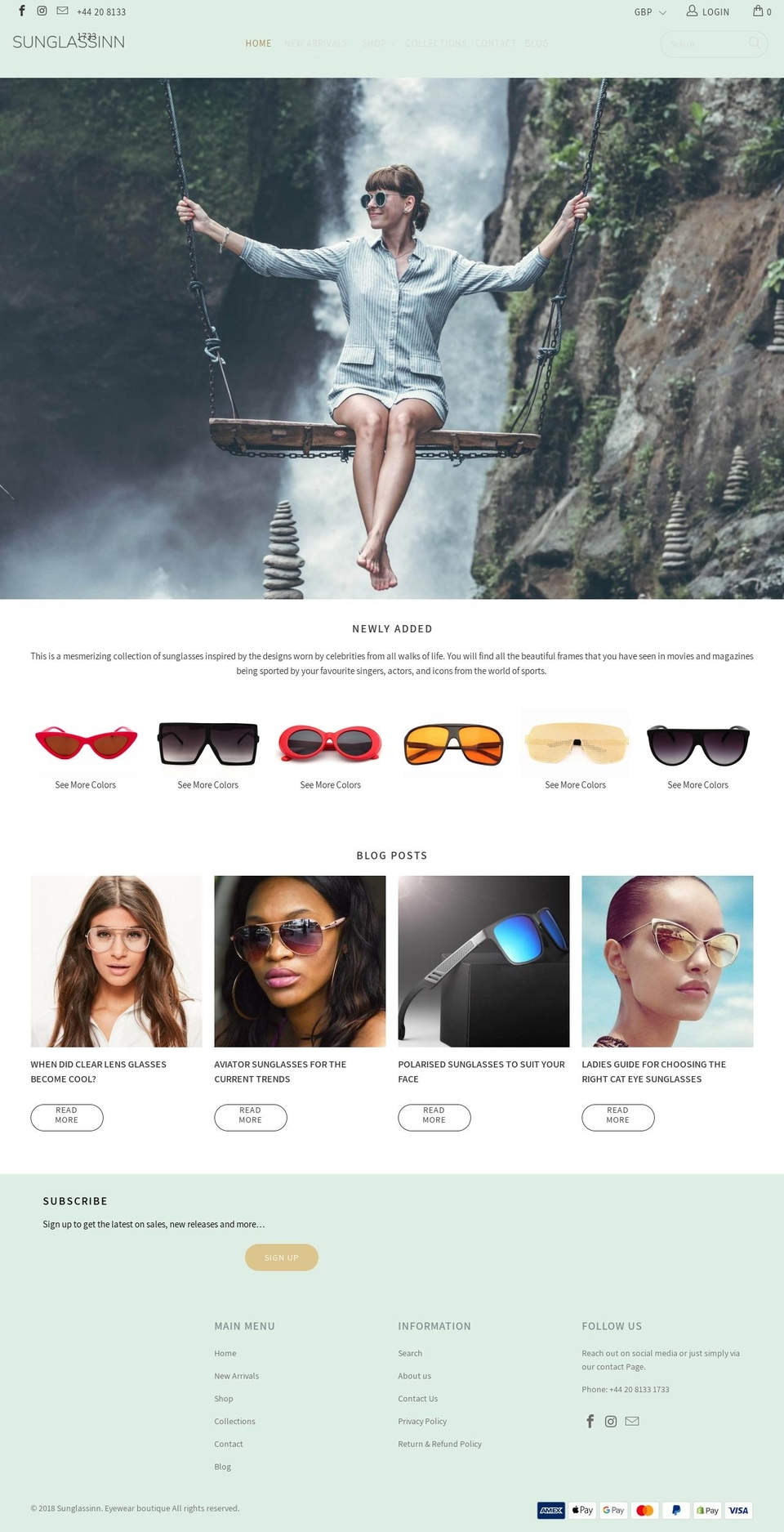 sunglassinn.uk shopify website screenshot