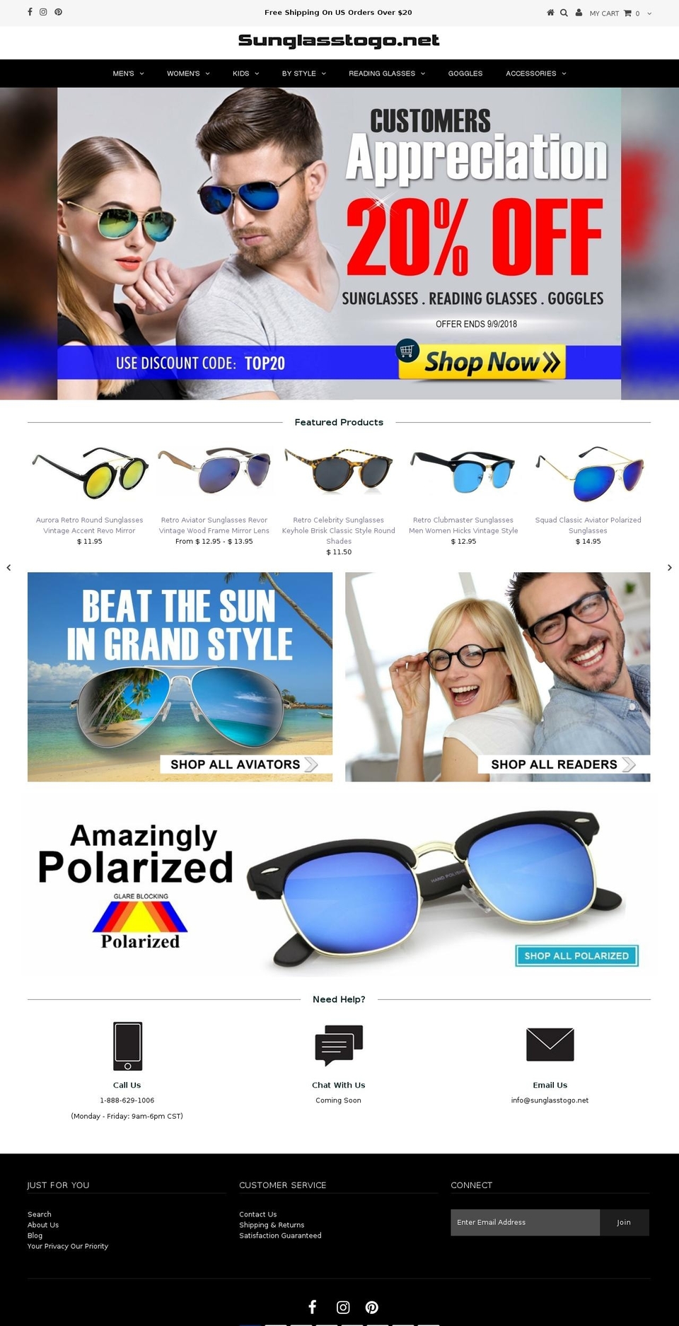 sunglasstoday.com — Shopify storefront screenshot