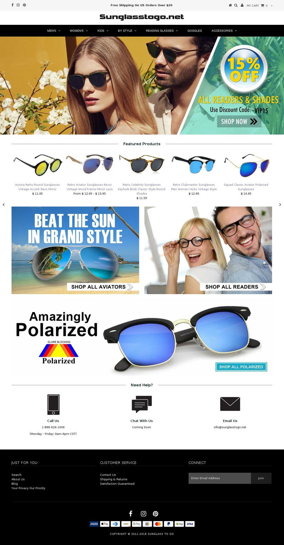 sunglasstogo.net shopify website screenshot