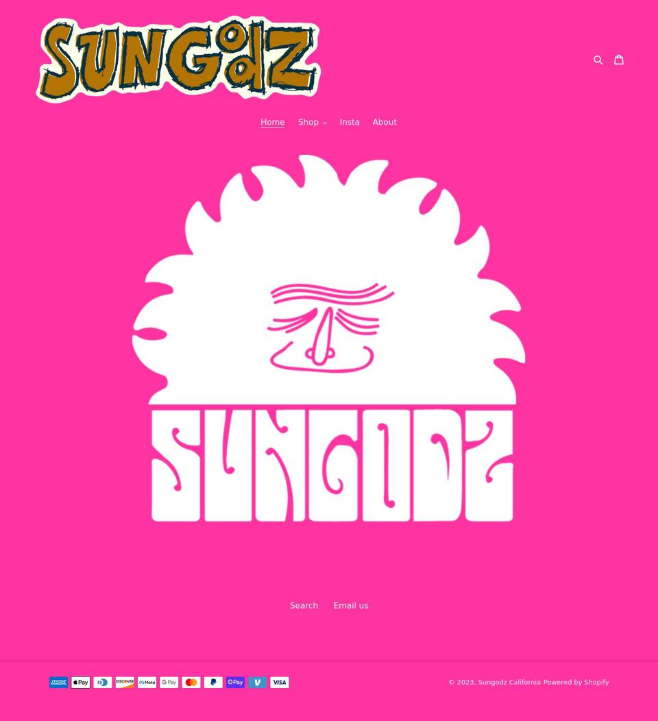 sungodz.com shopify website screenshot