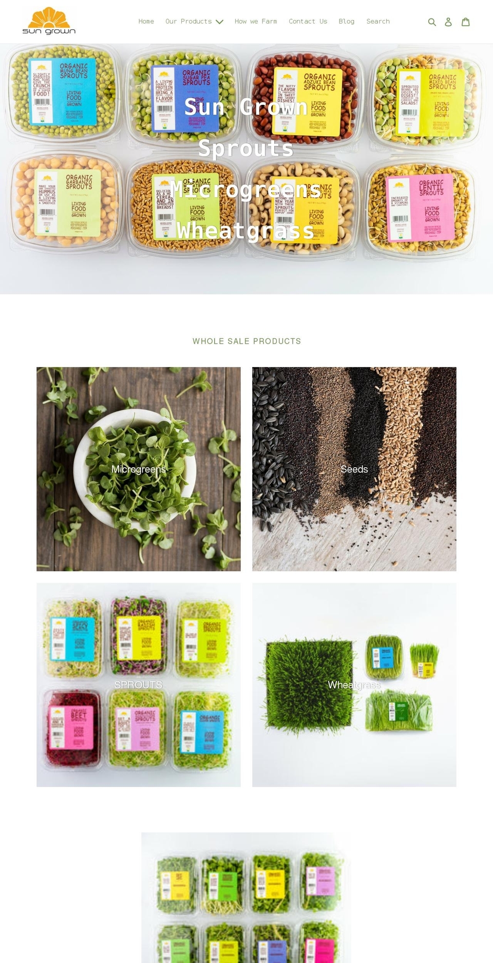 sungrownorganics.com shopify website screenshot