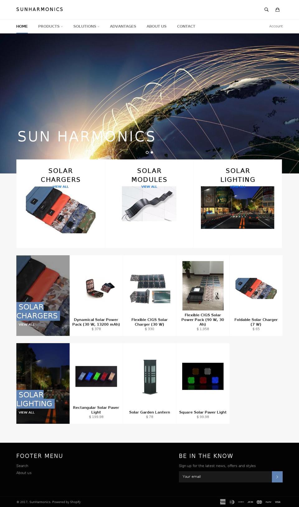 sunharmonics-usa.com shopify website screenshot