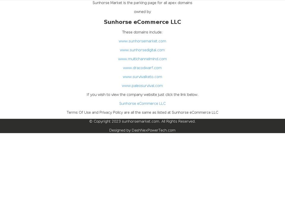sunhorsemarket.com — Shopify storefront screenshot