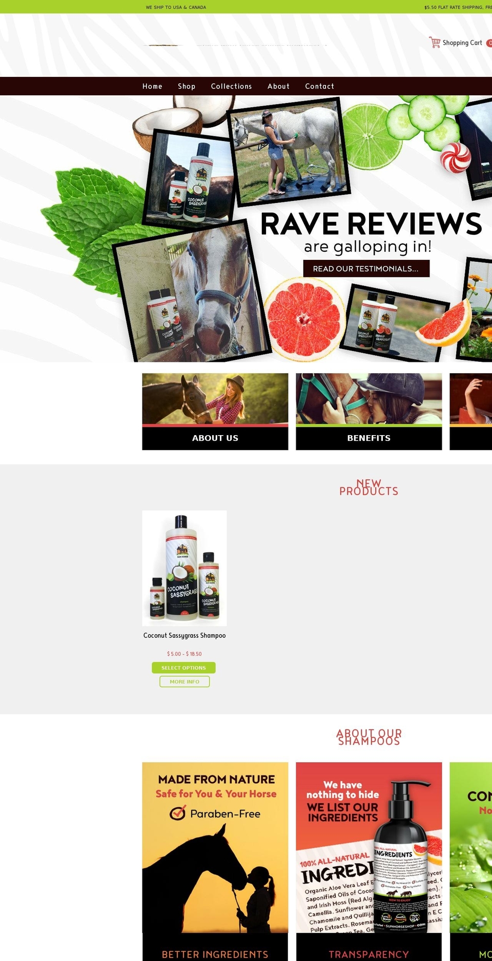 sunhorsesupplies.com shopify website screenshot