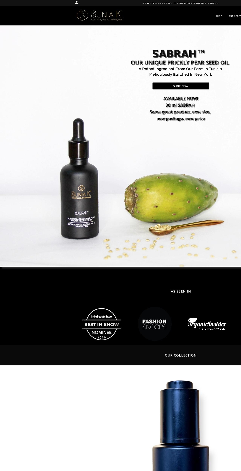 sunia-k.ca shopify website screenshot