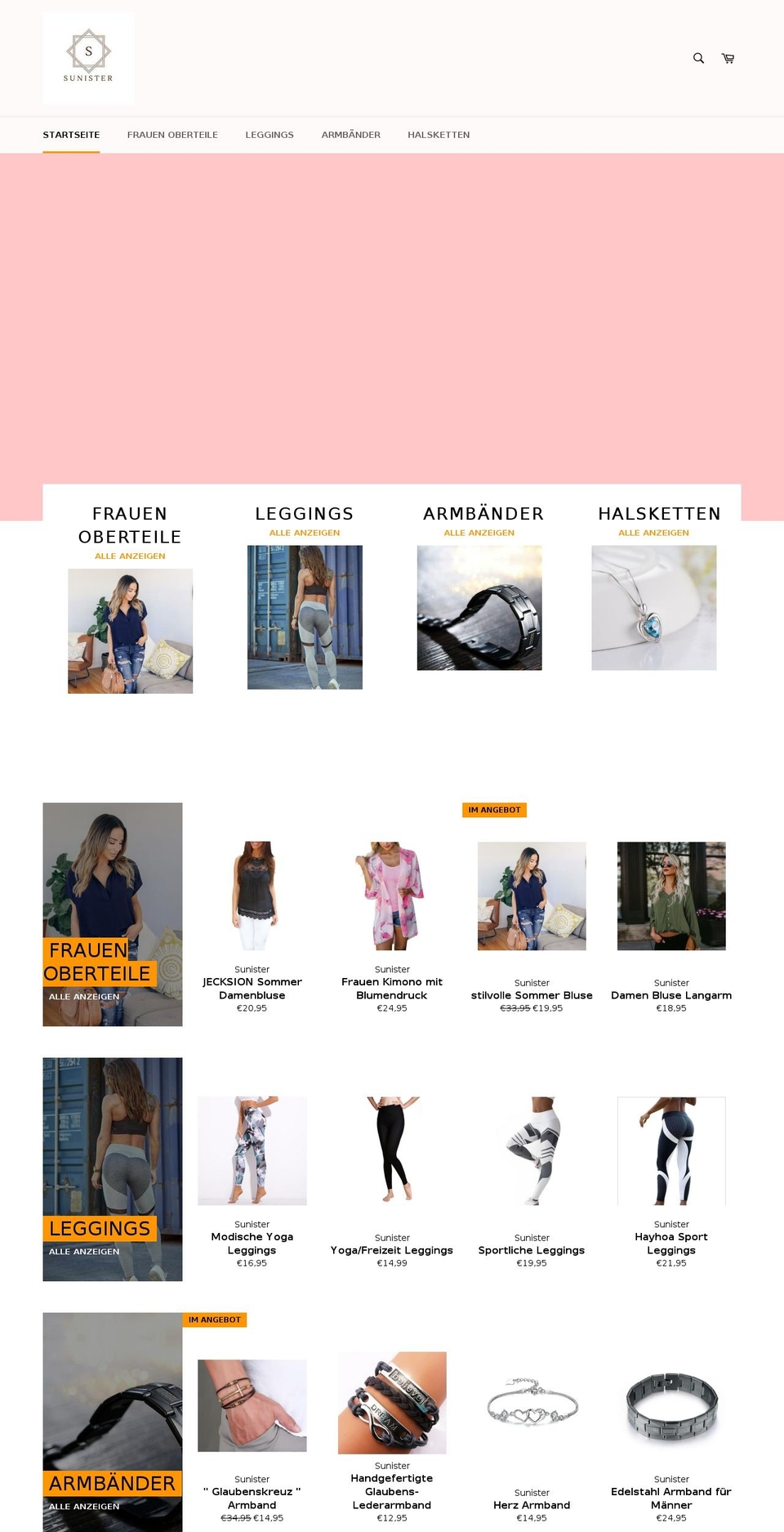 sunister.com — Shopify storefront screenshot