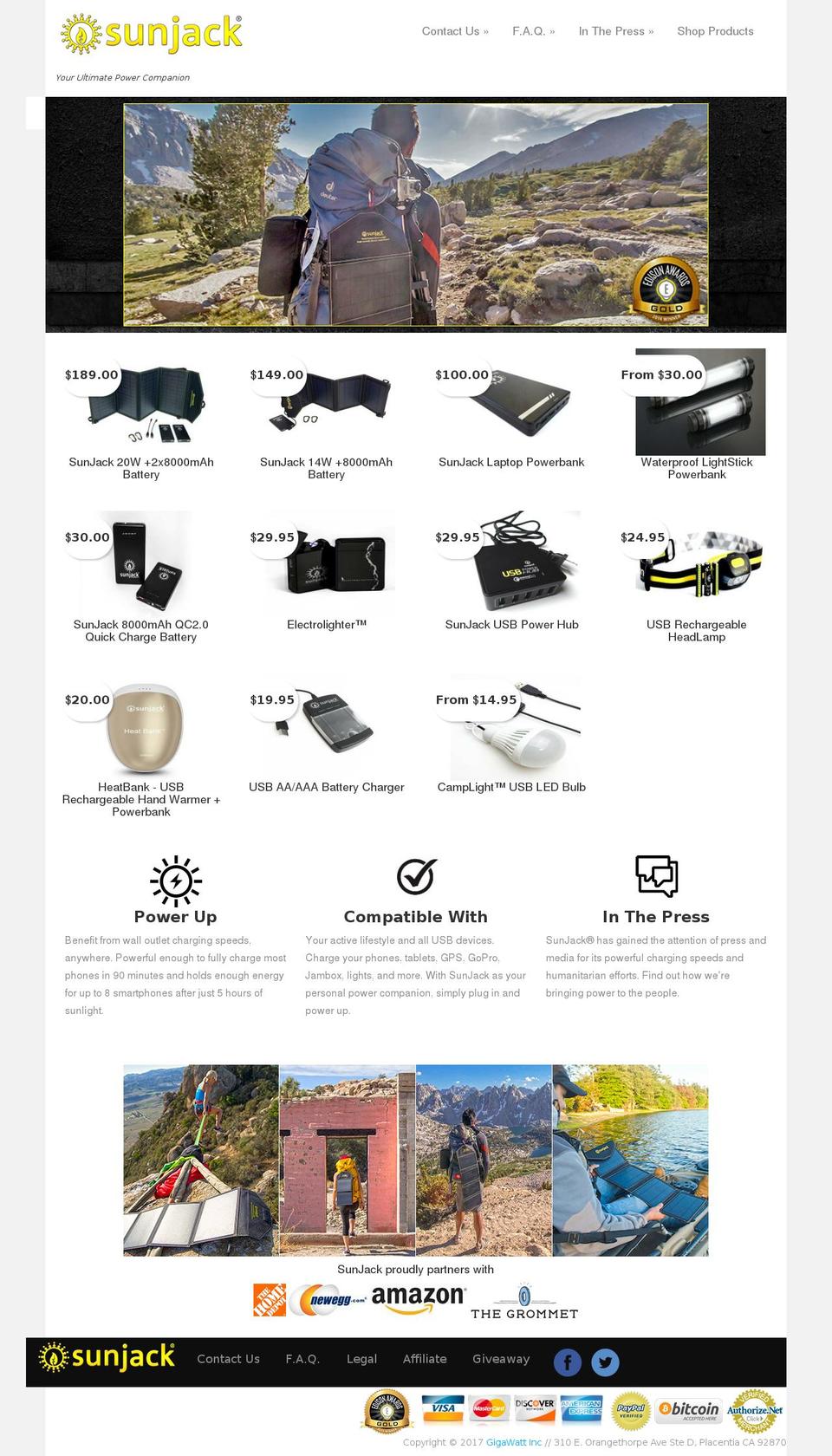 Debut Shopify theme site example sunjack.com