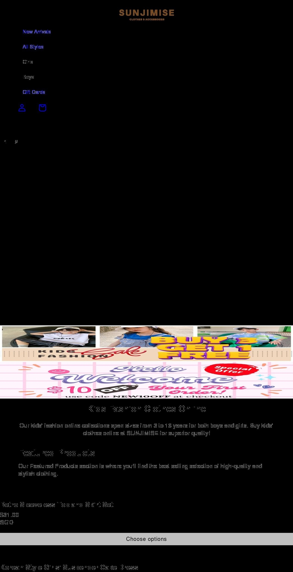 sunjimise.com shopify website screenshot