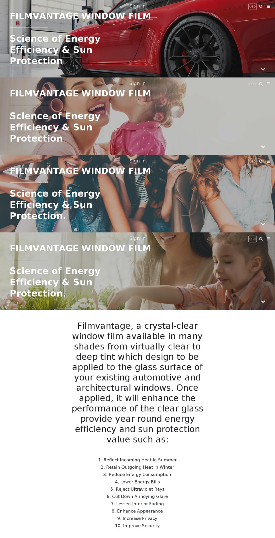 sunjoywindowfilms.com shopify website screenshot