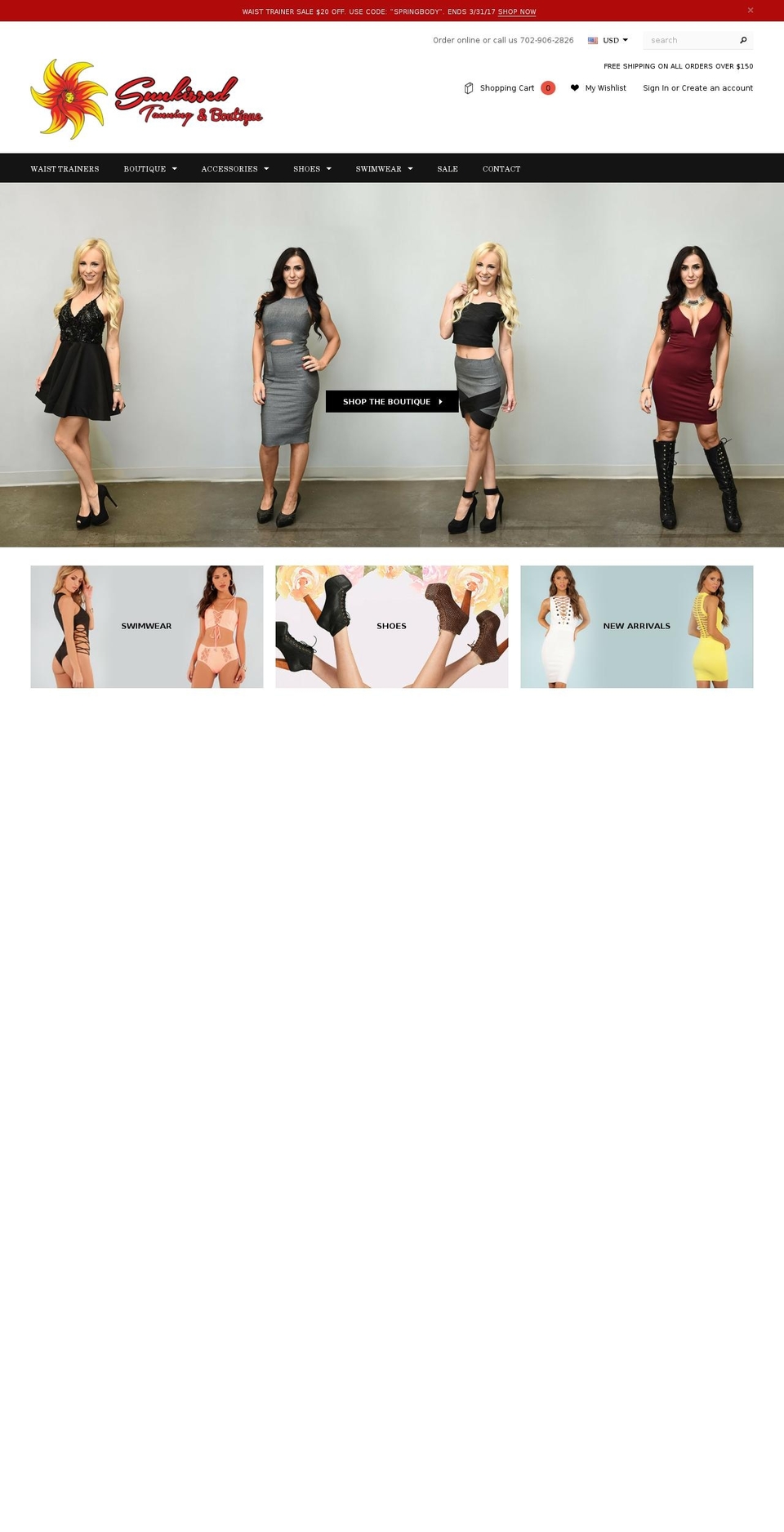 sunkissedboutique.com shopify website screenshot