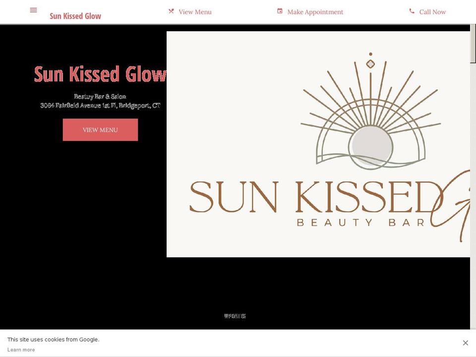 sunkissedglowbeautybar.com — Shopify storefront screenshot