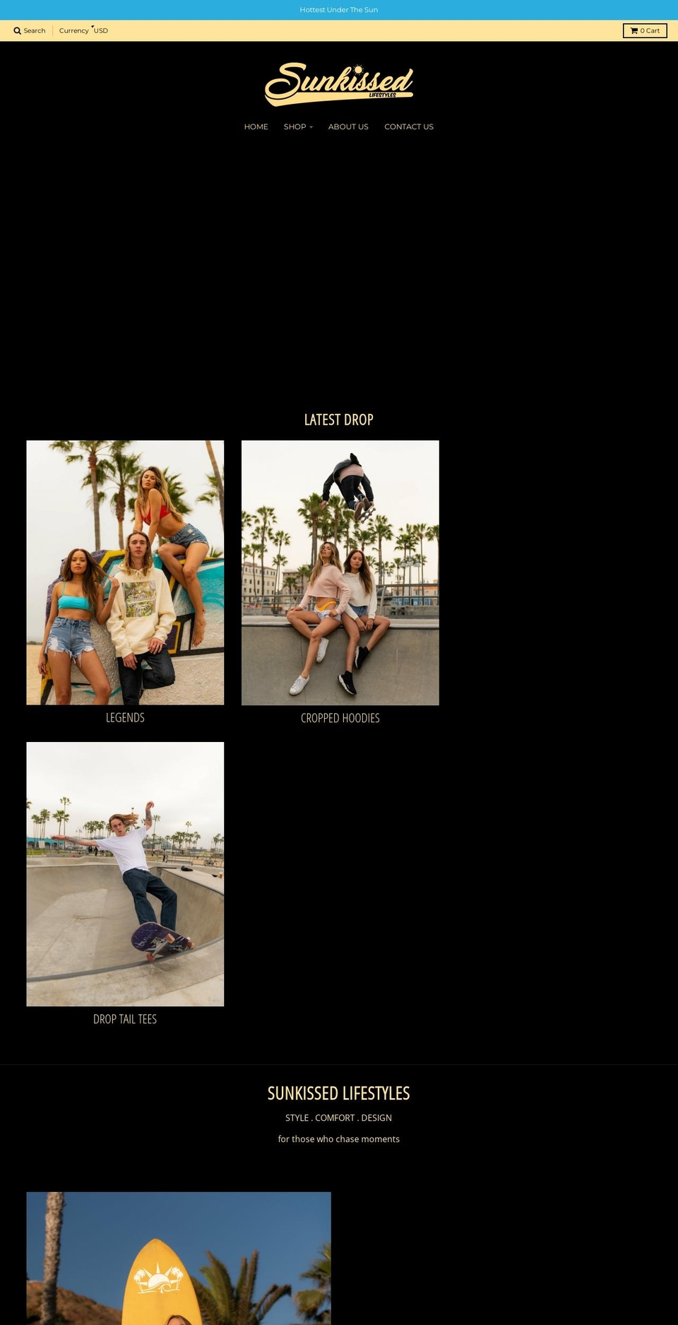 sunkissedlifestyles.com shopify website screenshot