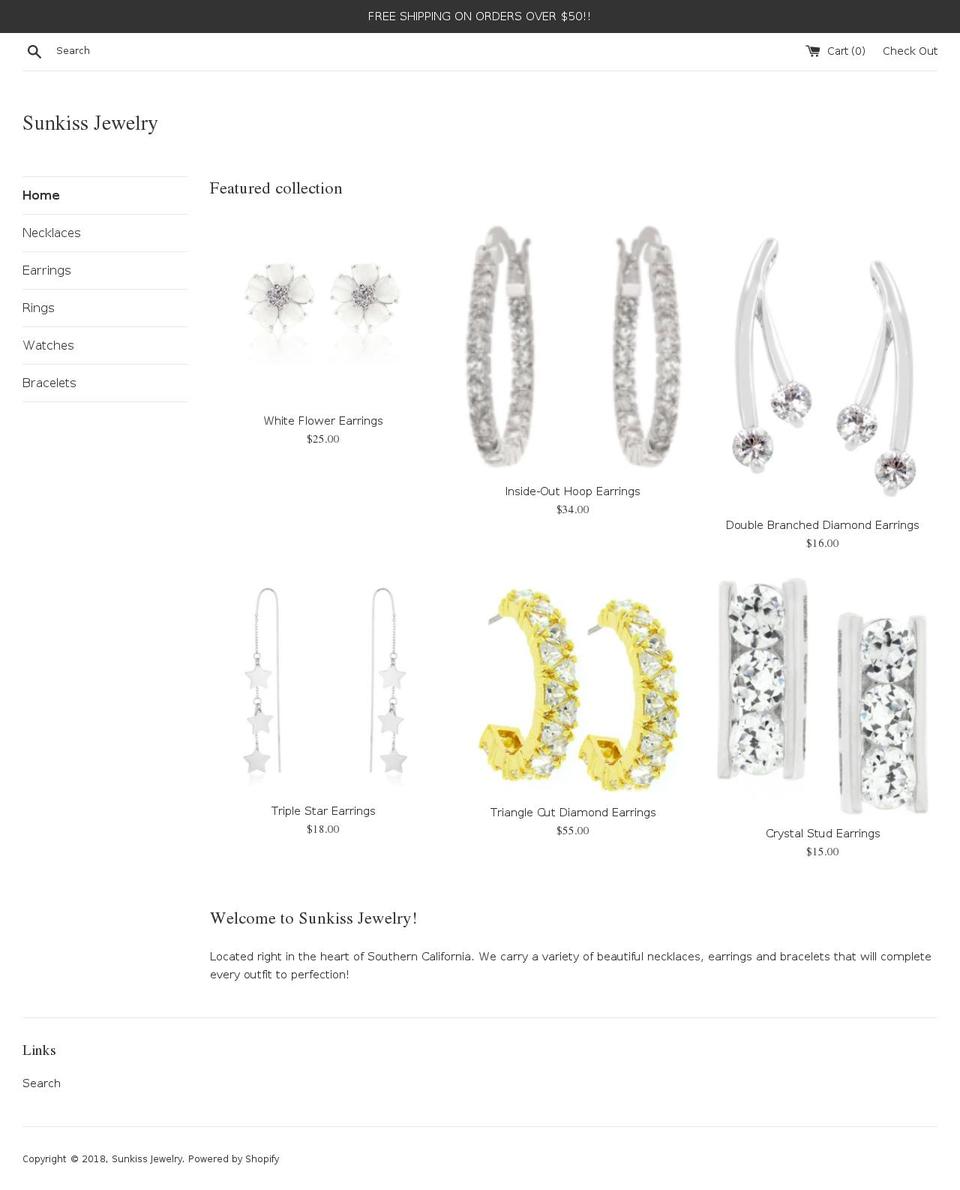 sunkissjewelry.com — Shopify storefront screenshot