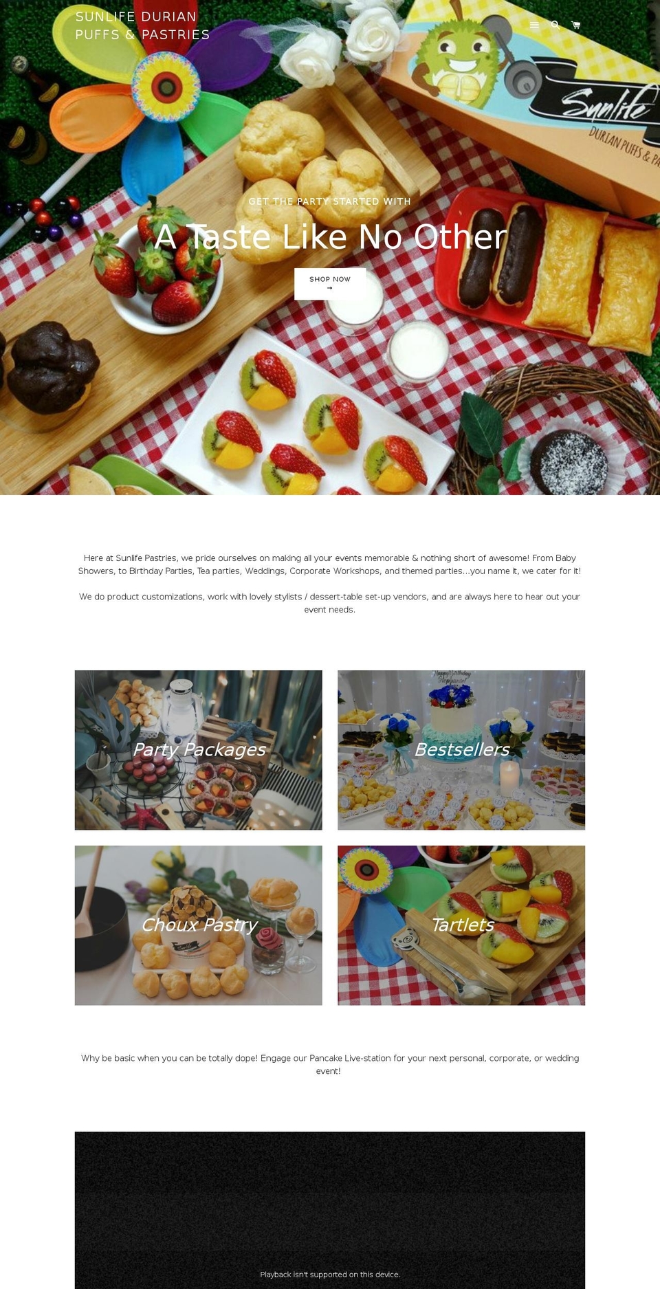 sunlifepastries.com shopify website screenshot