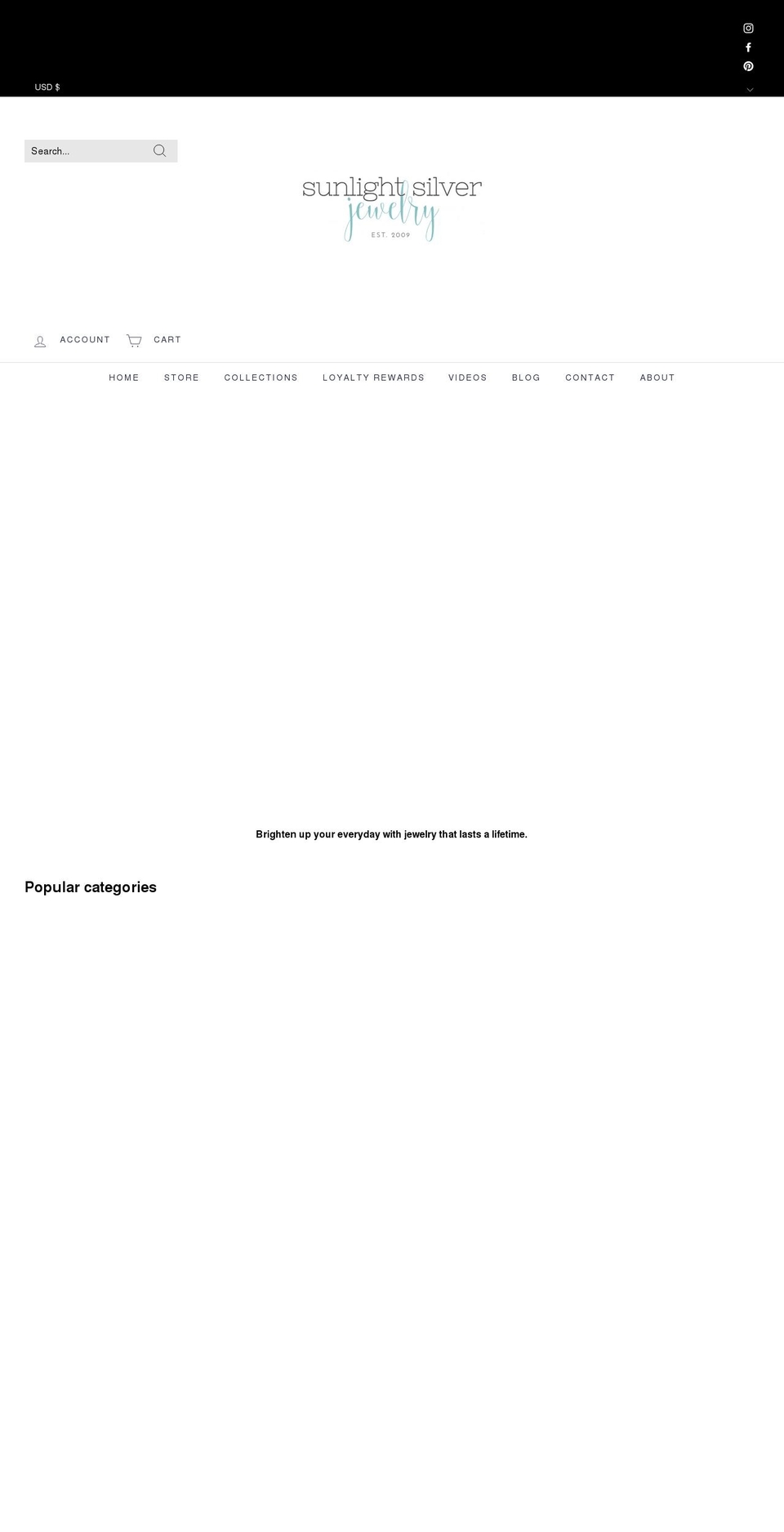 sunlightsilver.com shopify website screenshot