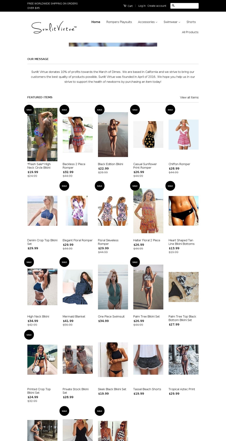 sunlitvirtue.com shopify website screenshot