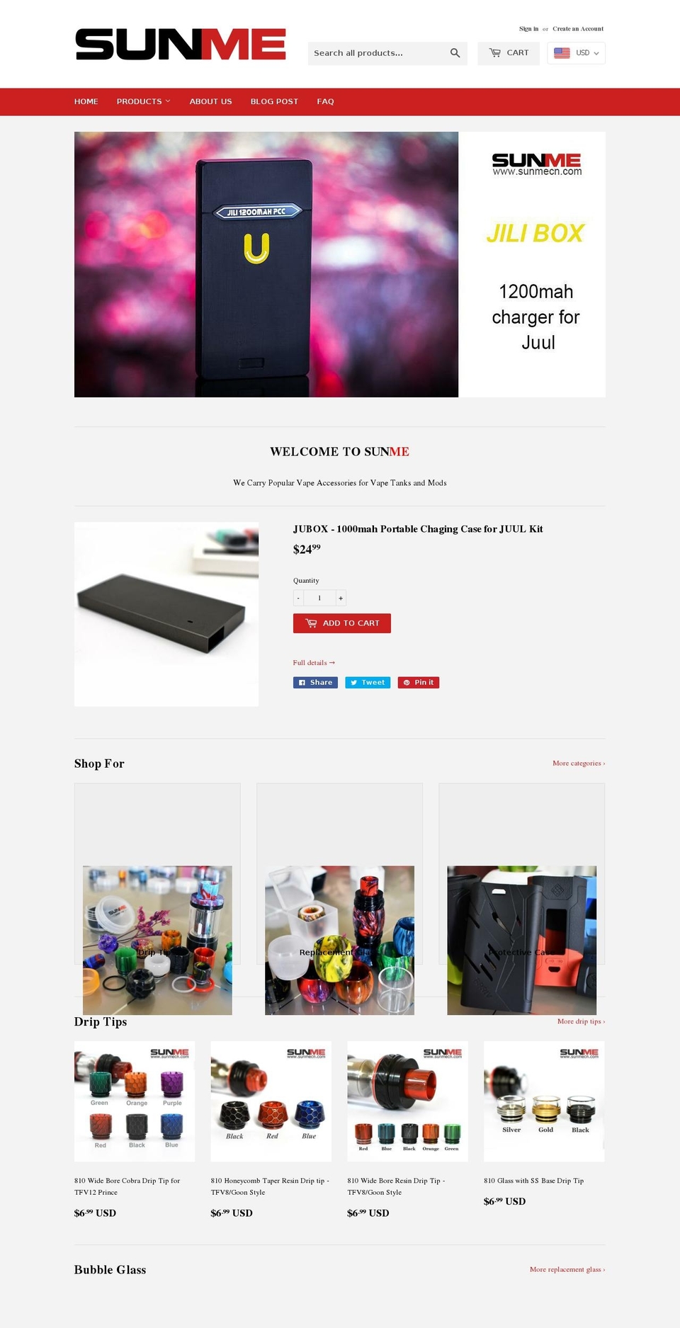 sunmecn.com — Shopify storefront screenshot