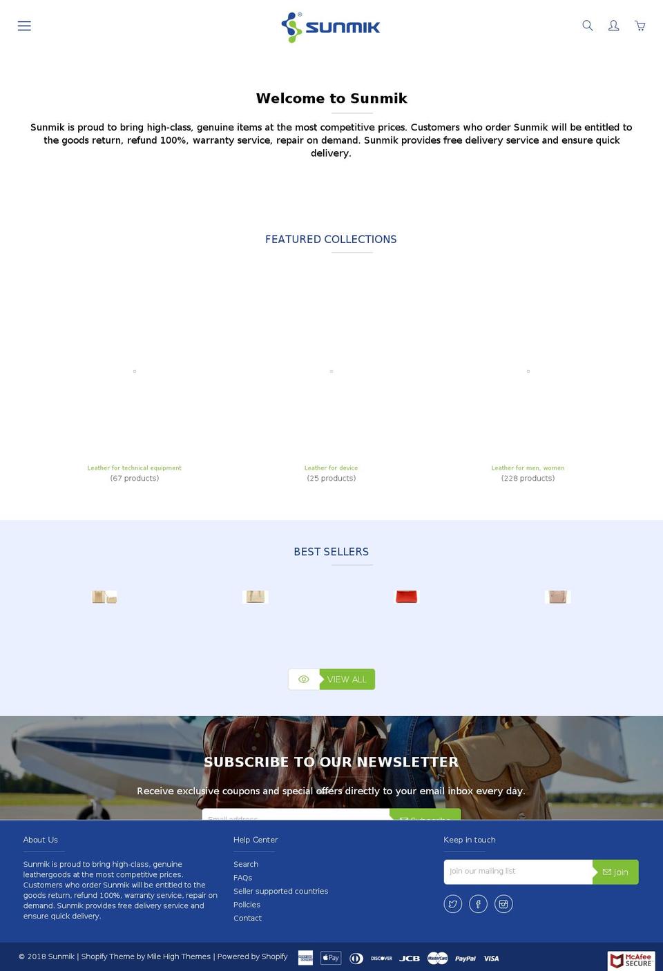 sunmik.com — Shopify storefront screenshot