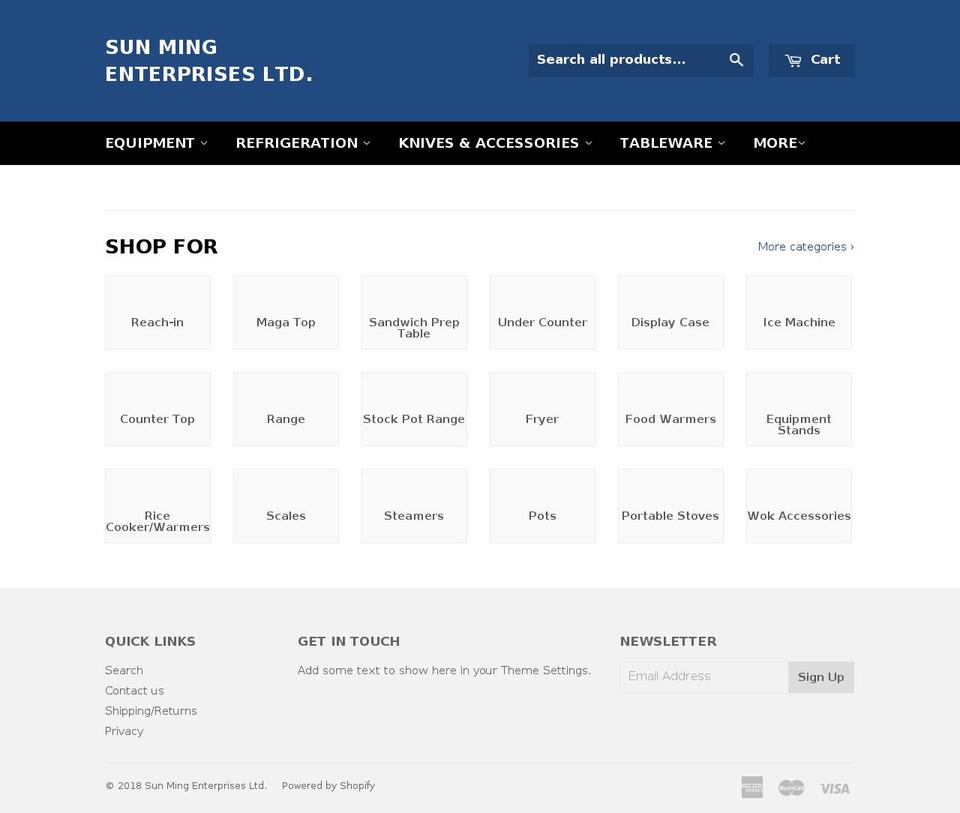 sunming.ca shopify website screenshot