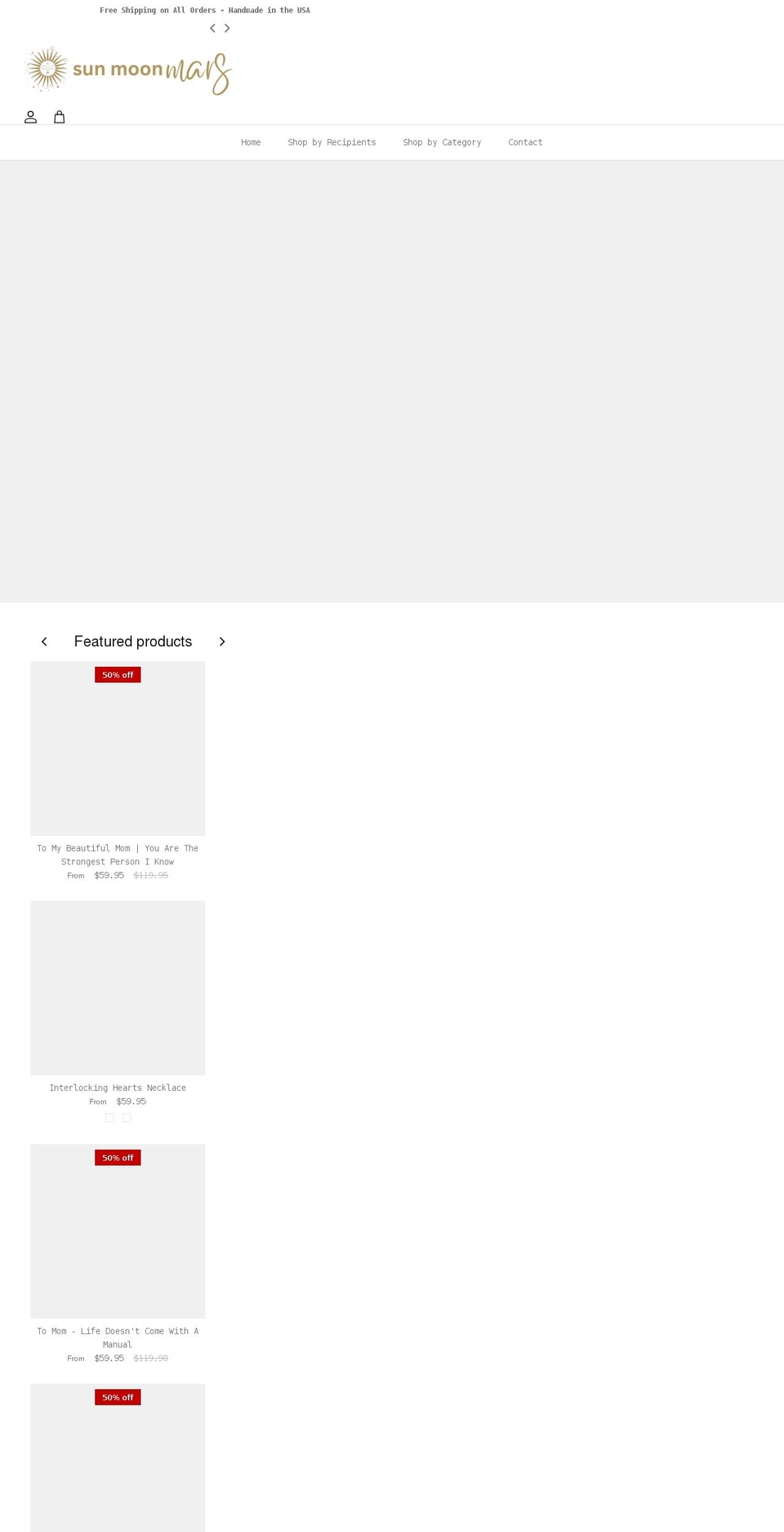 sunmoonmars.com shopify website screenshot
