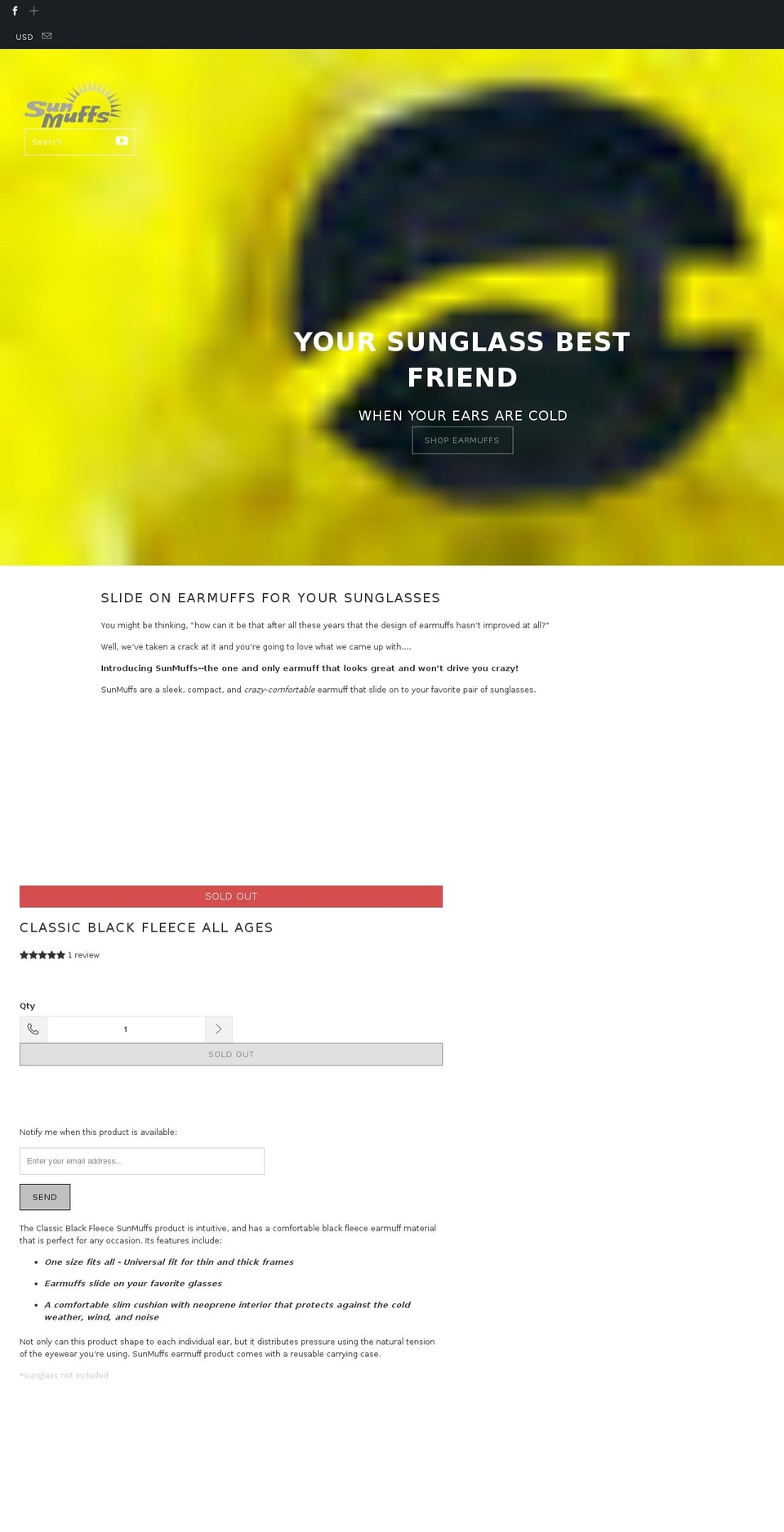 sunmuffs.myshopify.com shopify website screenshot