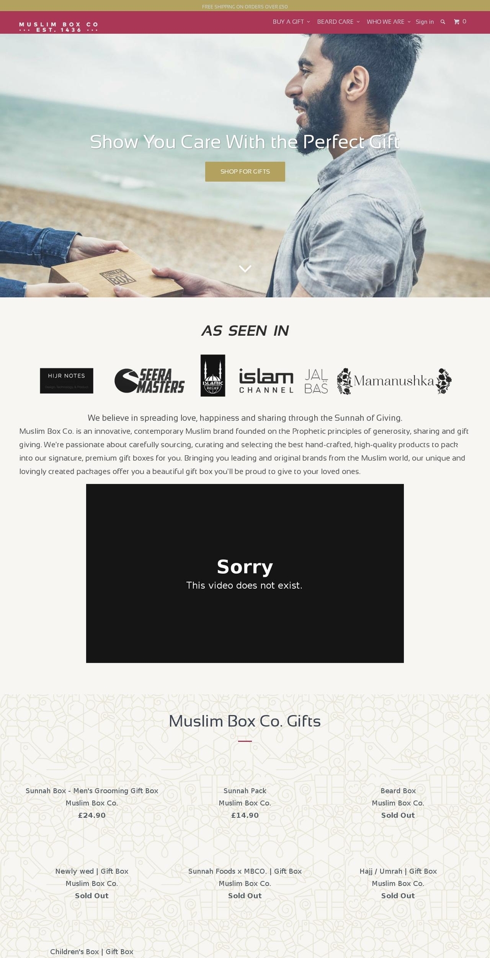 sunnahbox.com shopify website screenshot