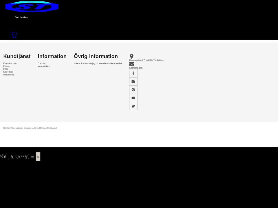 sunnerbergteknik.com shopify website screenshot