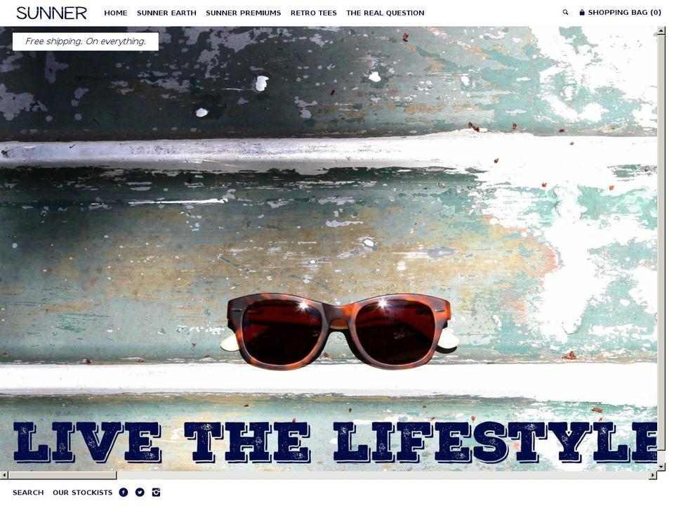sunnershades.com — Shopify storefront screenshot