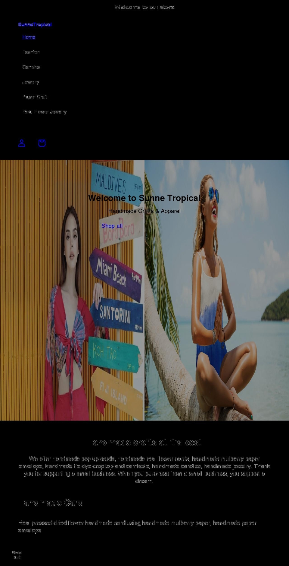 sunnetropical.store shopify website screenshot