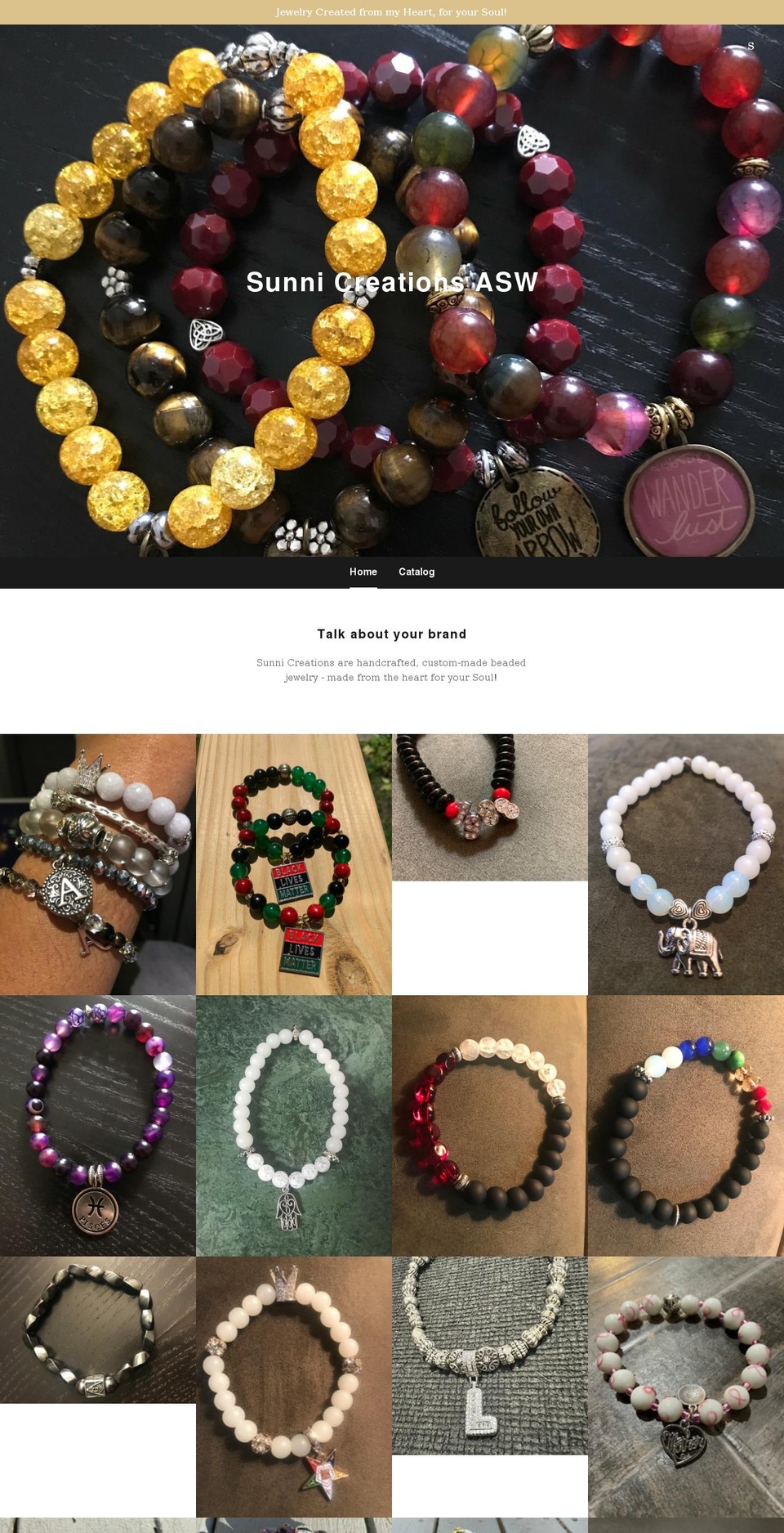 sunnicreations.com shopify website screenshot