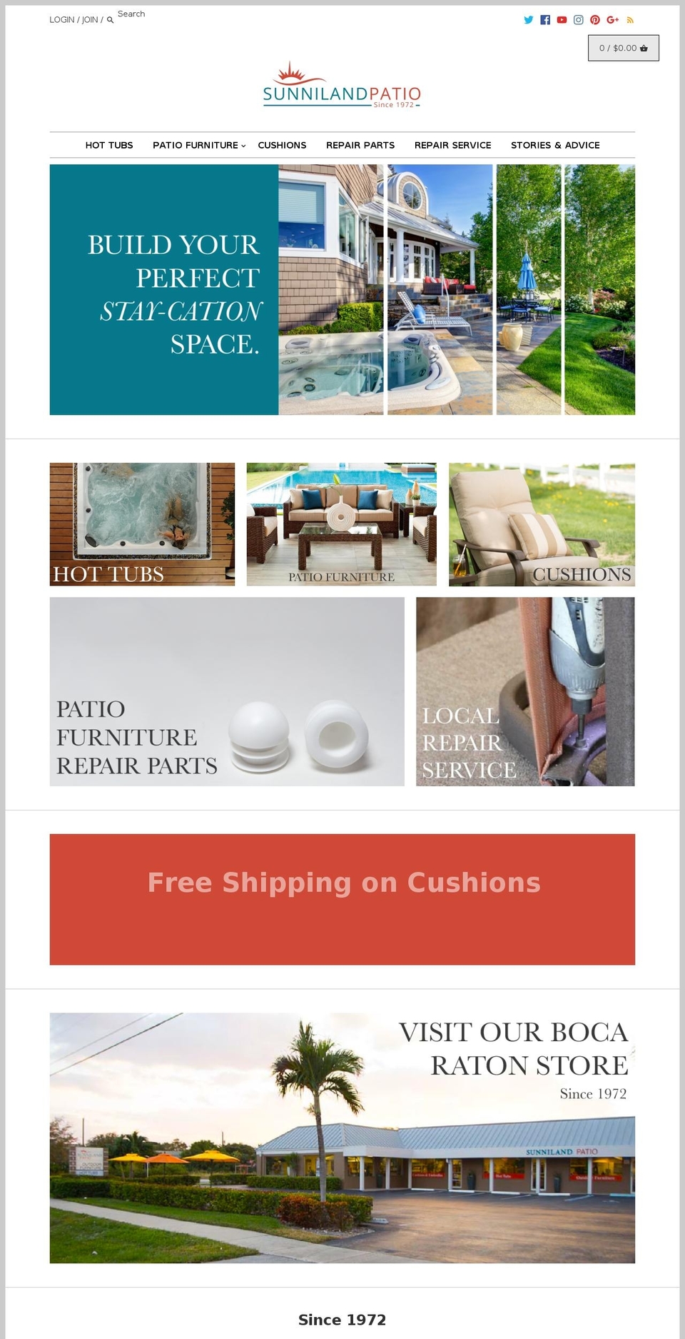 sunnilandpatio.com shopify website screenshot