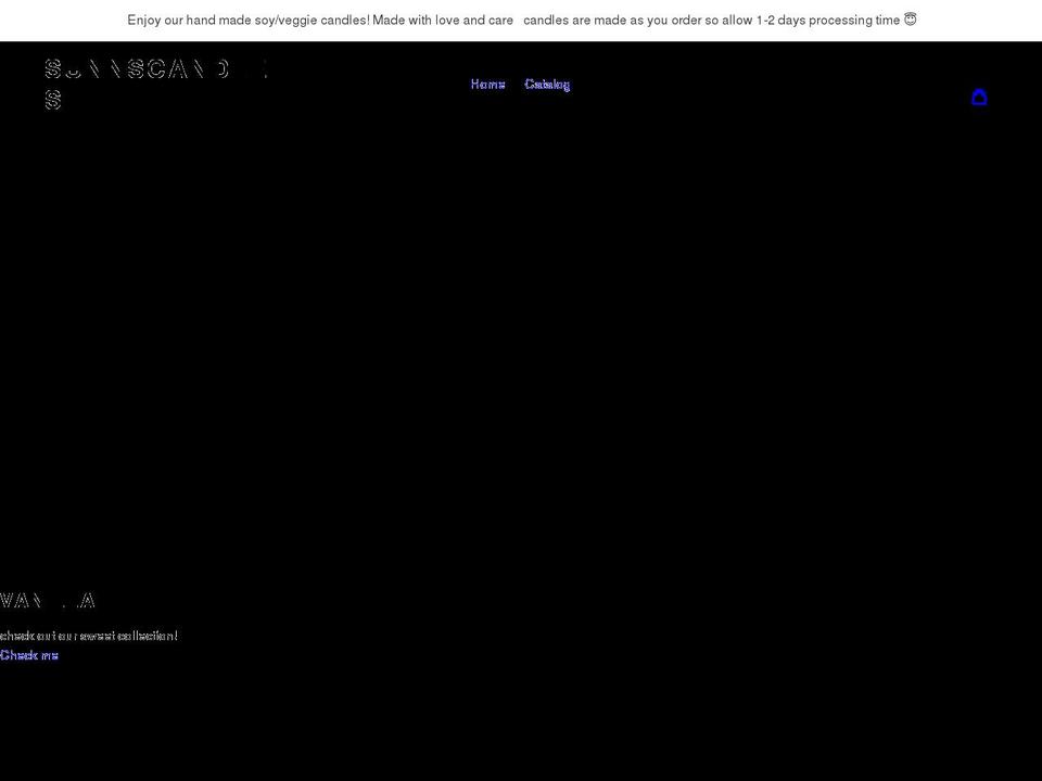 sunnscandles.com shopify website screenshot