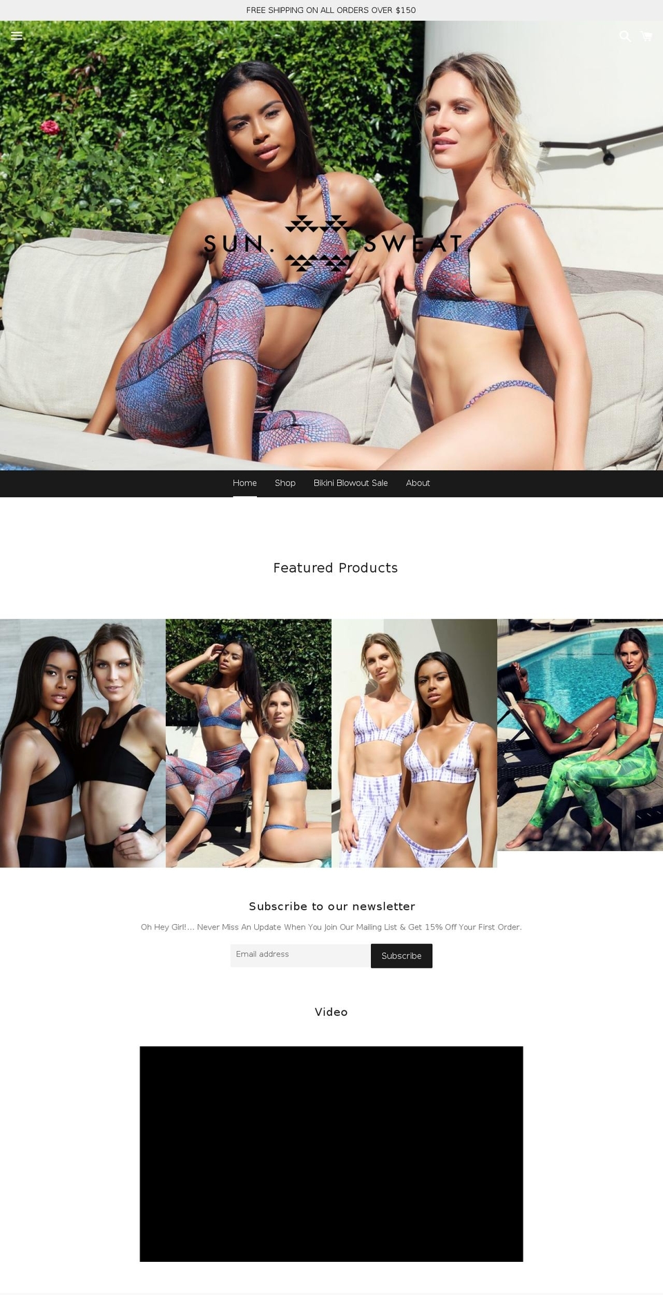 sunnsweat.com shopify website screenshot