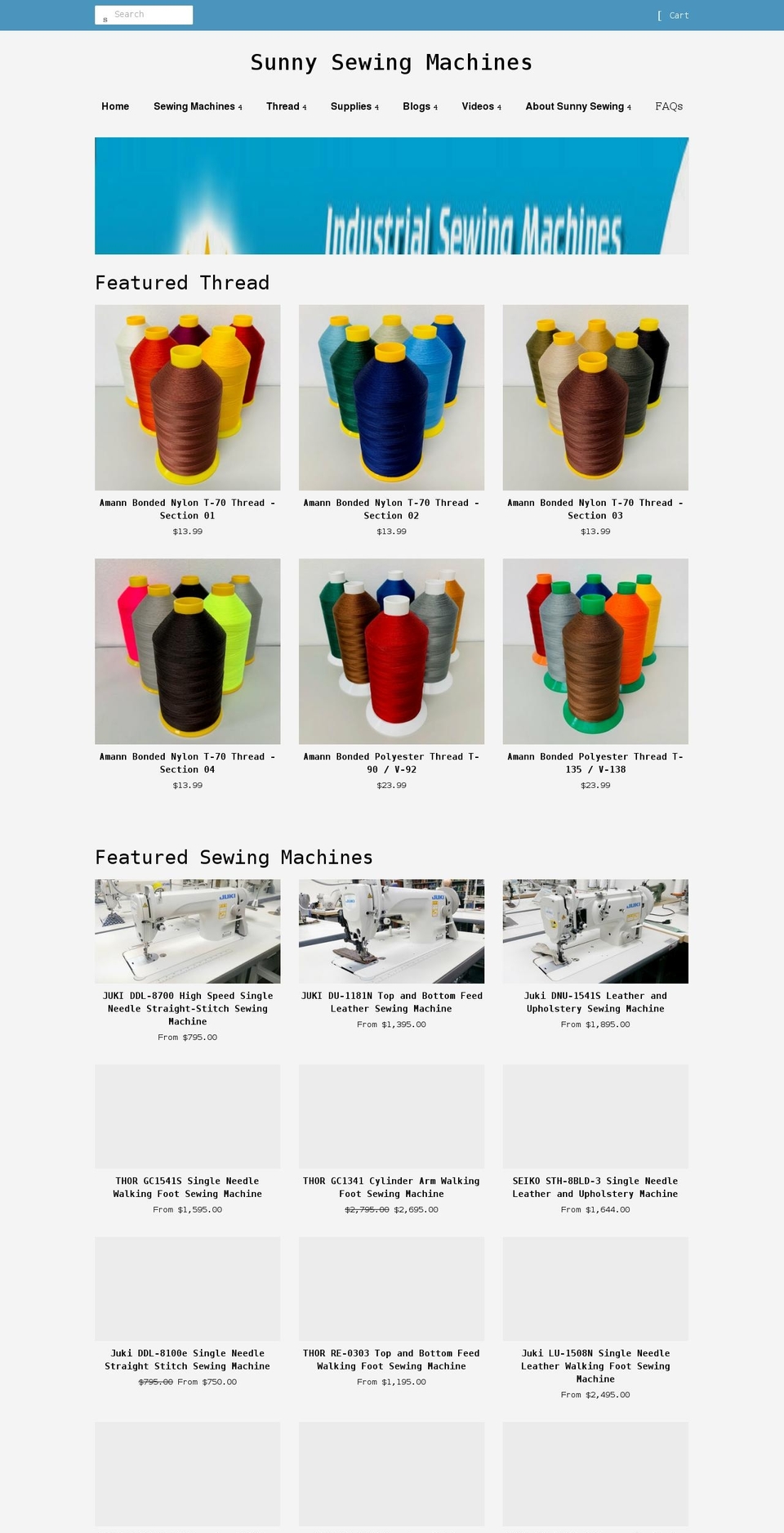 sunny-sewing-machines.myshopify.com shopify website screenshot