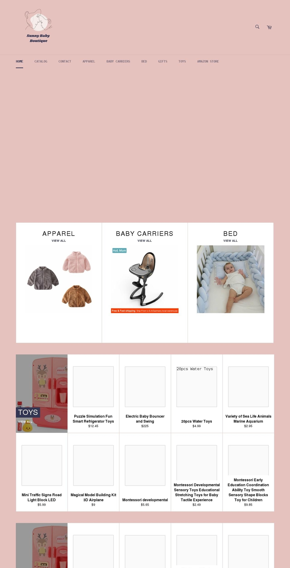 sunnybabyboutique.com shopify website screenshot