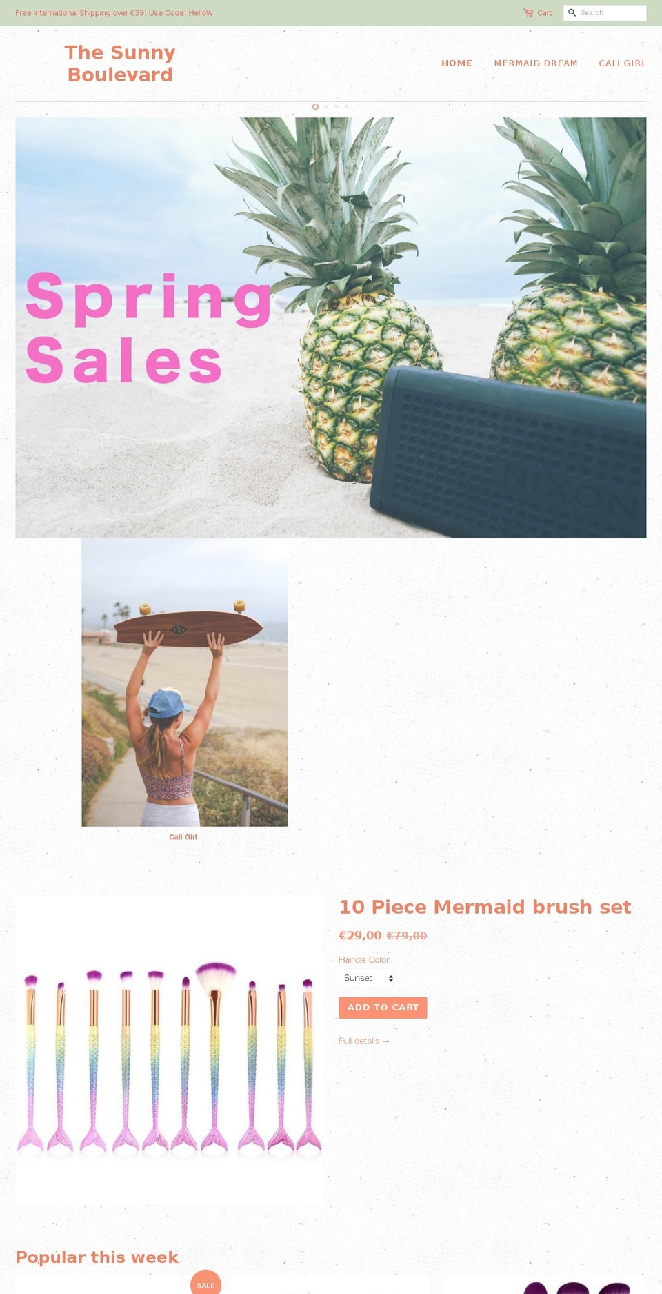 sunnyboulevard.com — Shopify storefront screenshot