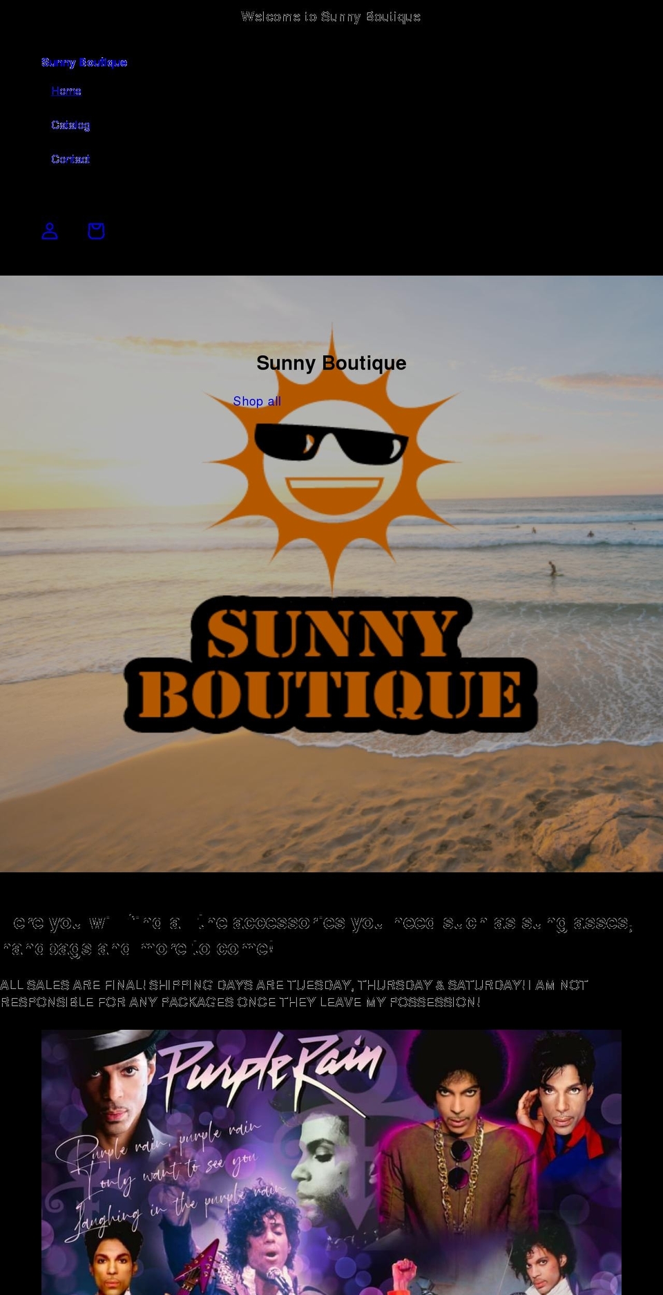 sunnyboutique.net shopify website screenshot