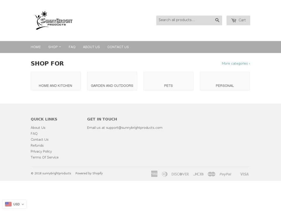 sunnybrightproducts.com — Shopify storefront screenshot