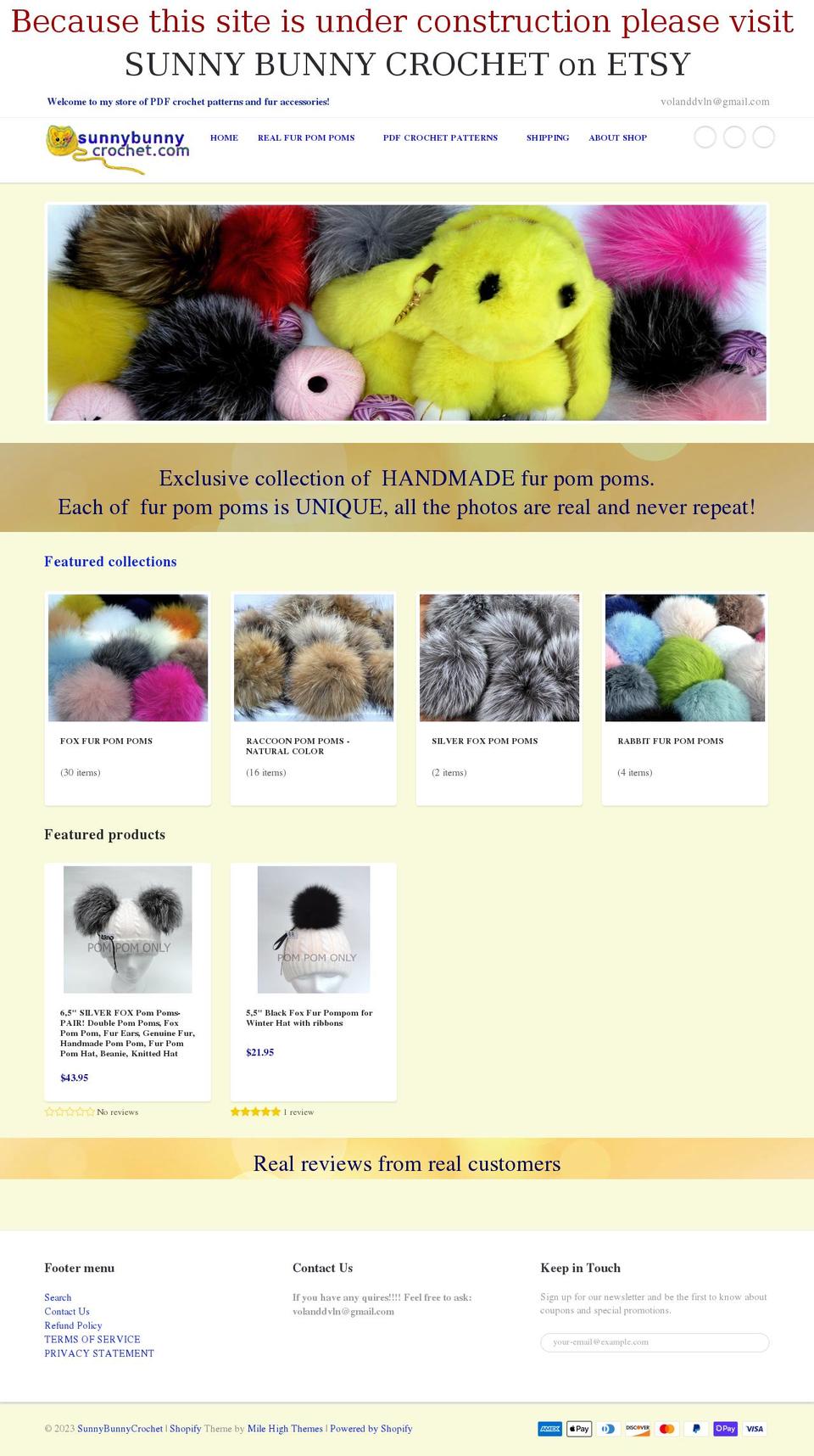 show-time Shopify theme site example sunnybunnycrochet.com