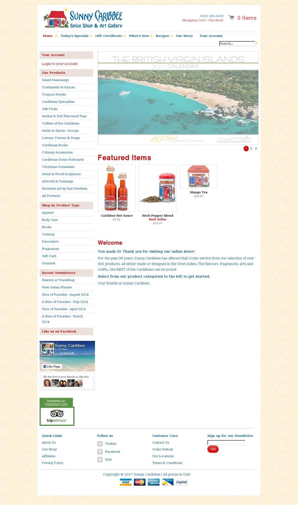 sunnycaribbee.net shopify website screenshot