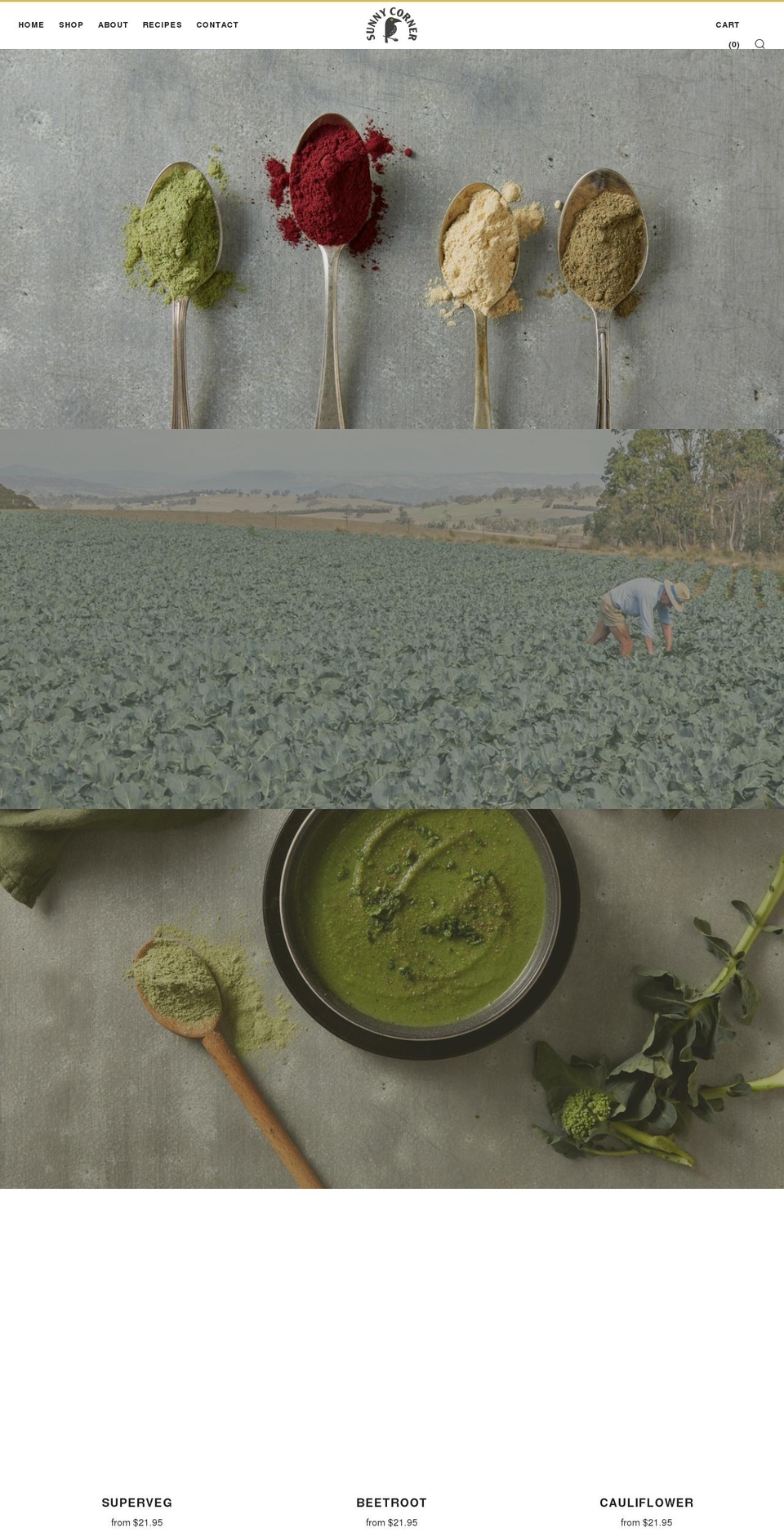 sunnycornerfarm.com shopify website screenshot