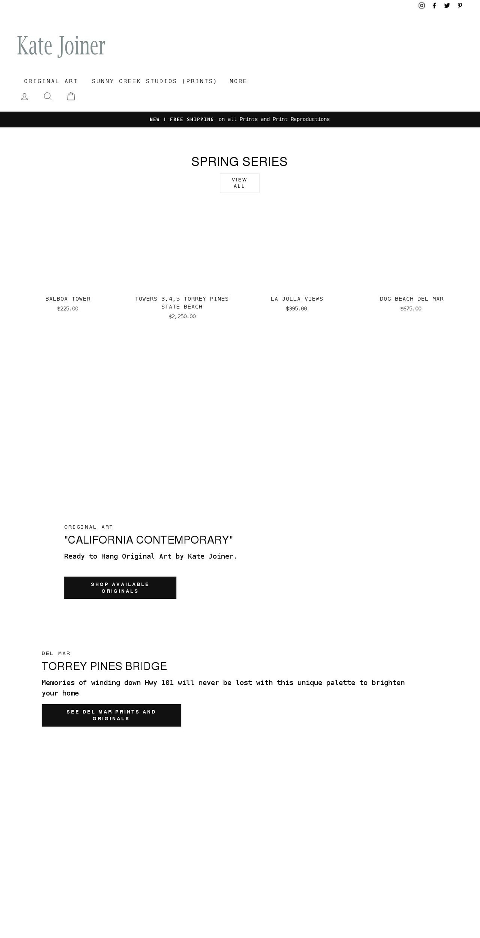sunnycreekstudios.com shopify website screenshot